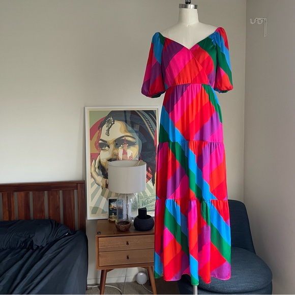 V347 CURRENT AIR MultiColor Maxi Dress - Picture 2 of 12